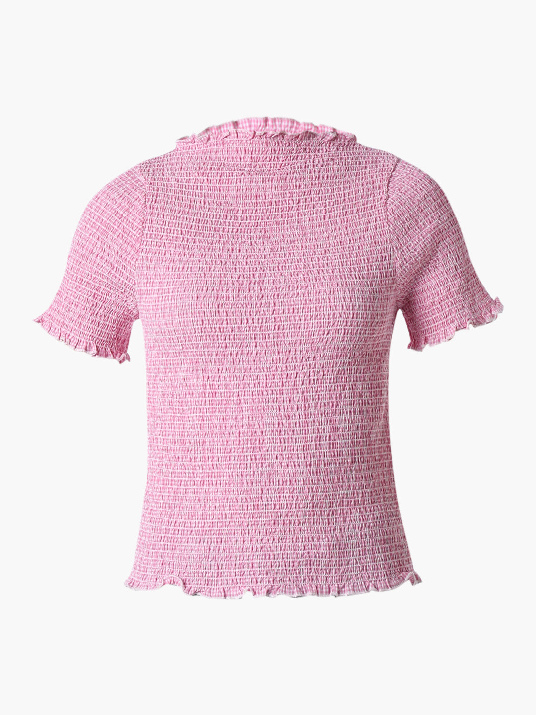 Pink Smocked Fitted Top