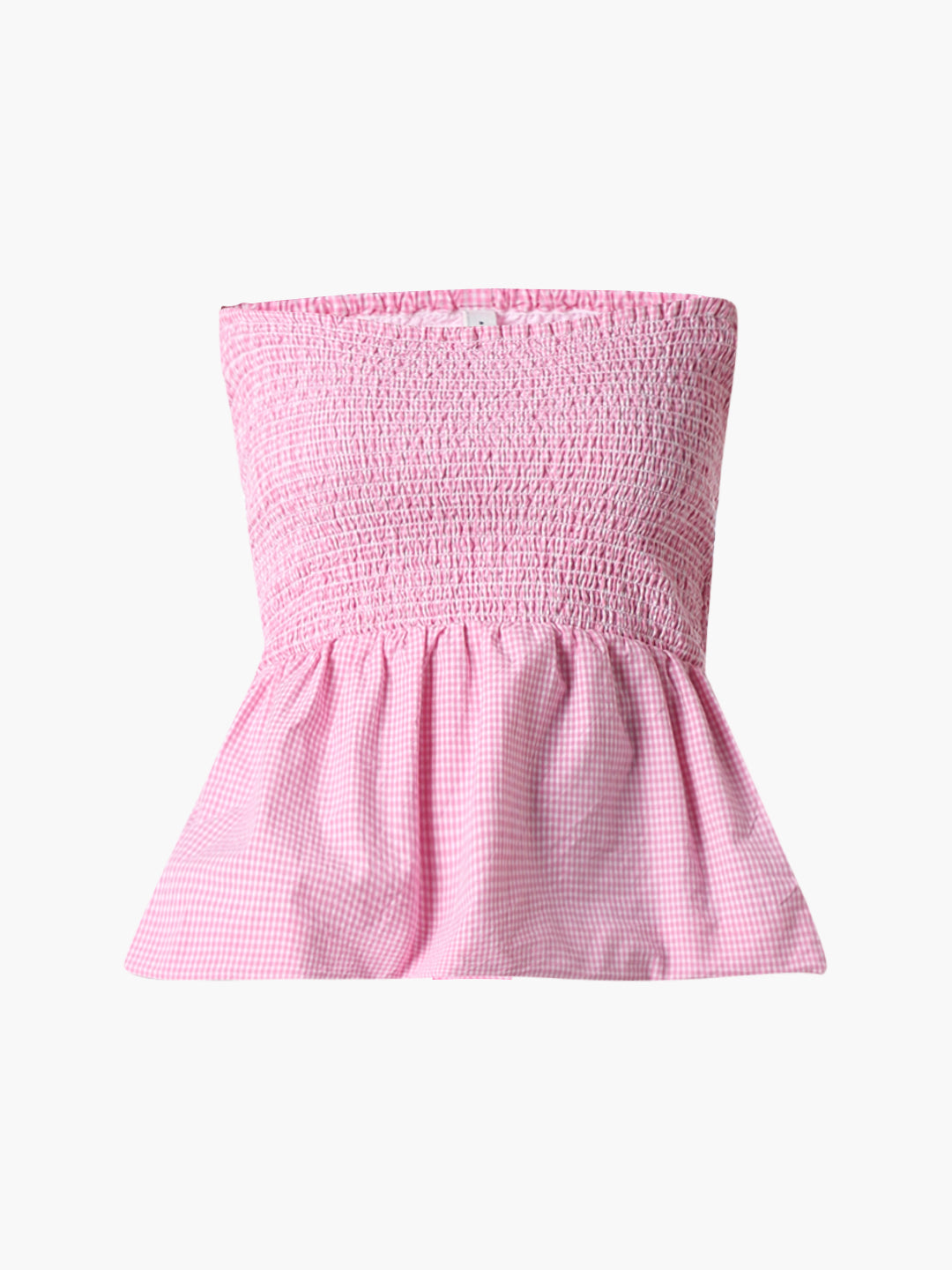 Pink Smocked Peplum Top
