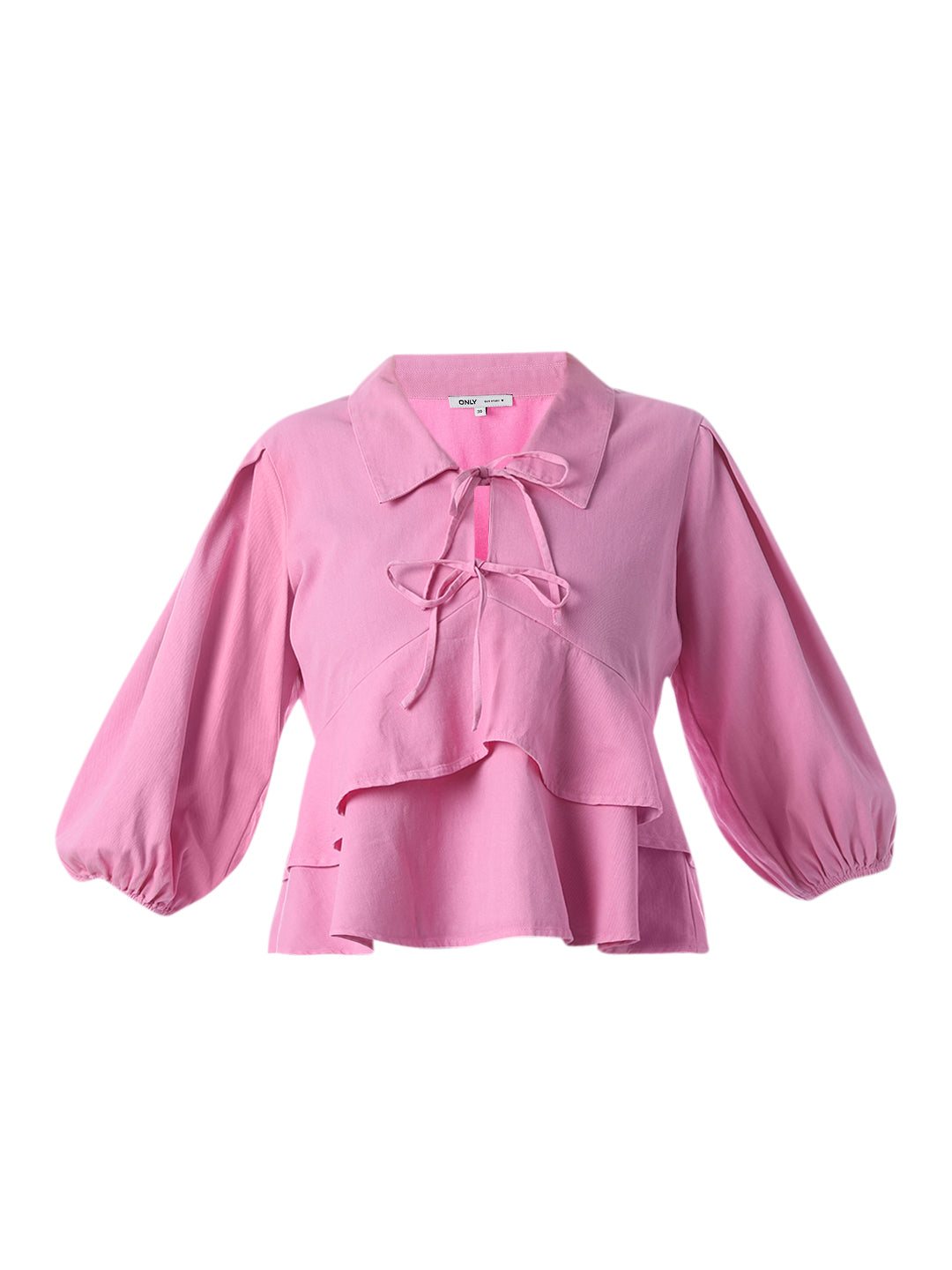 Pink Layered Peplum Shirt
