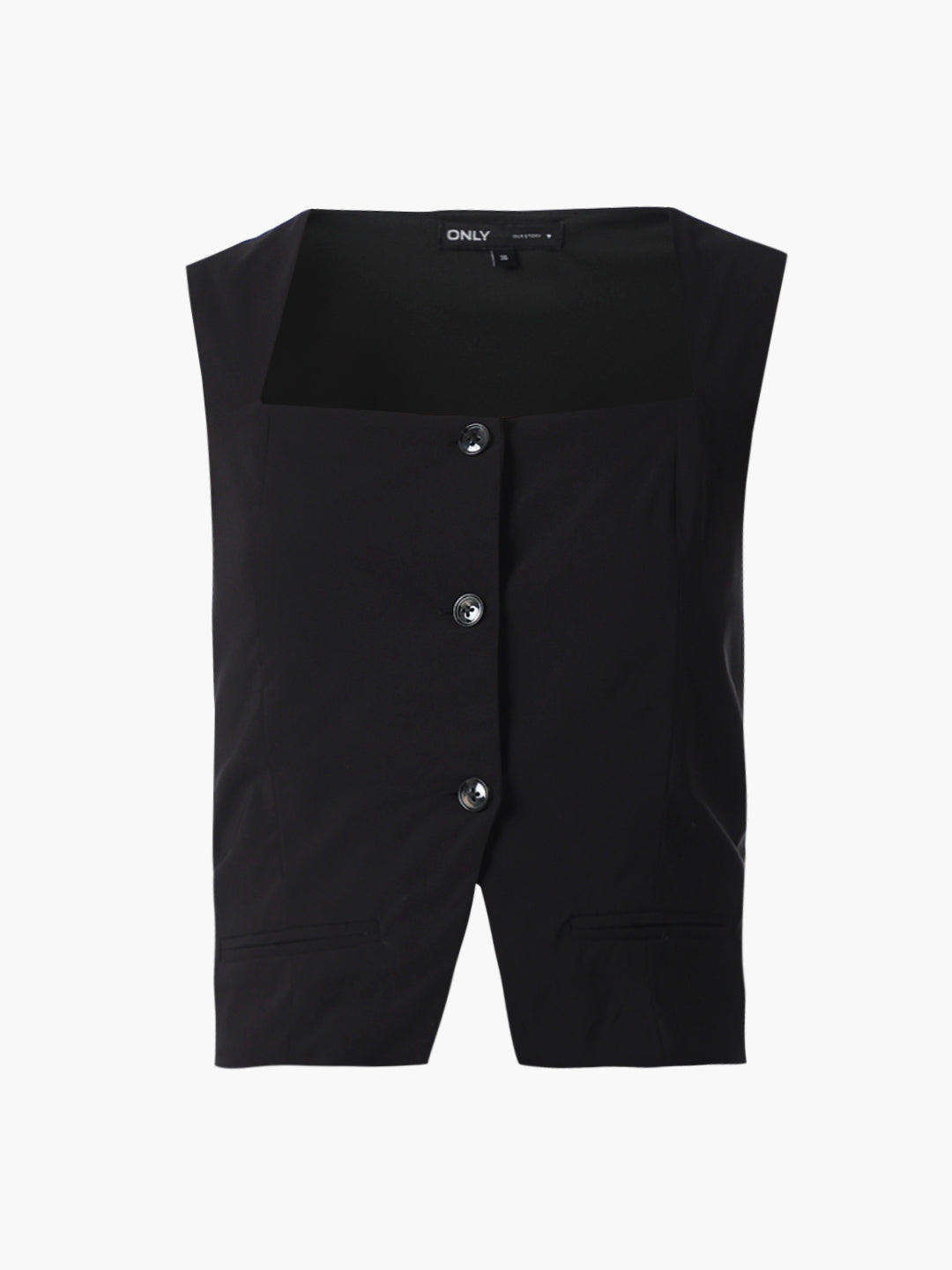 Black Short Waistcoat Top