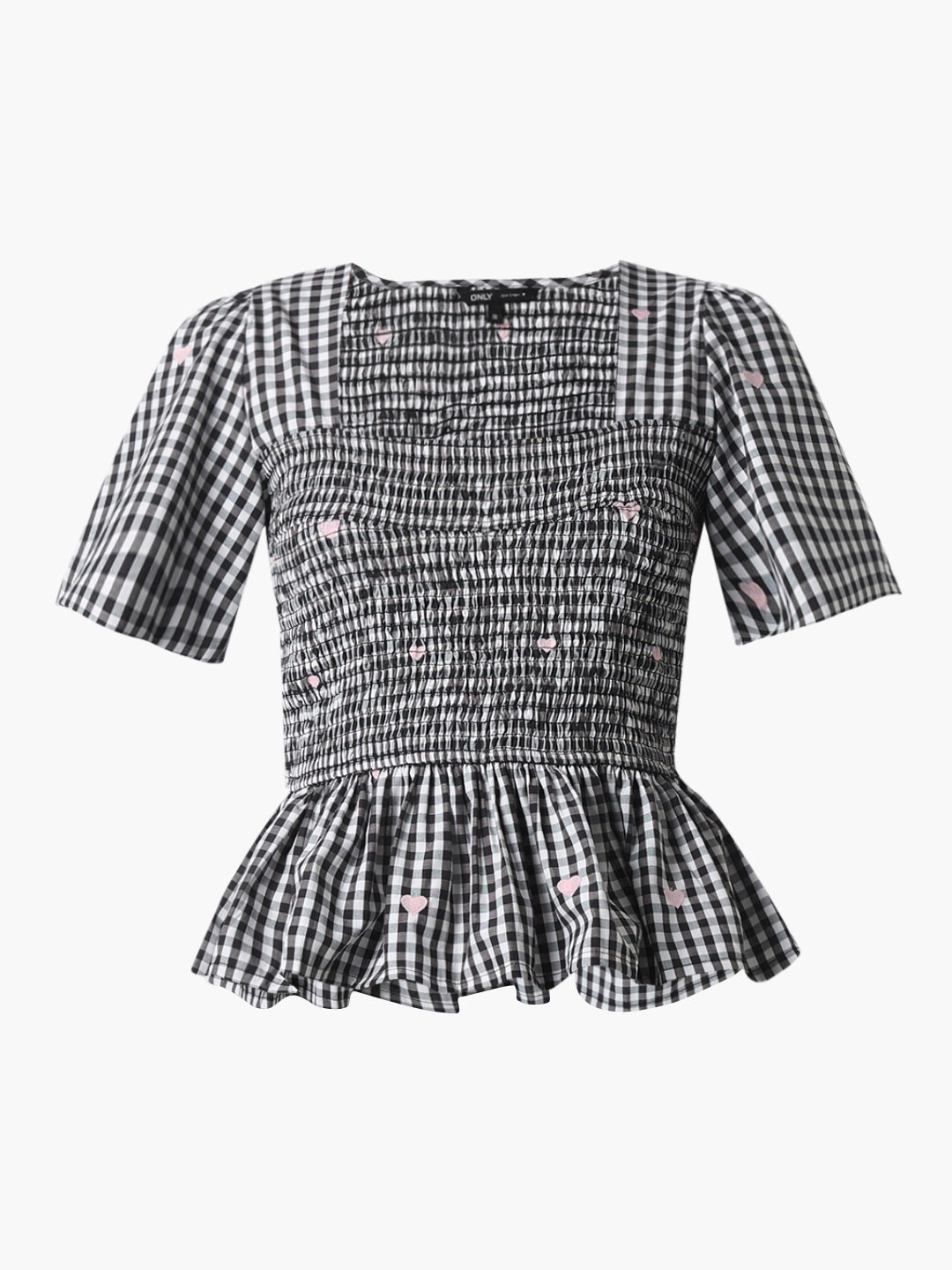 White Smocked Peplum Top