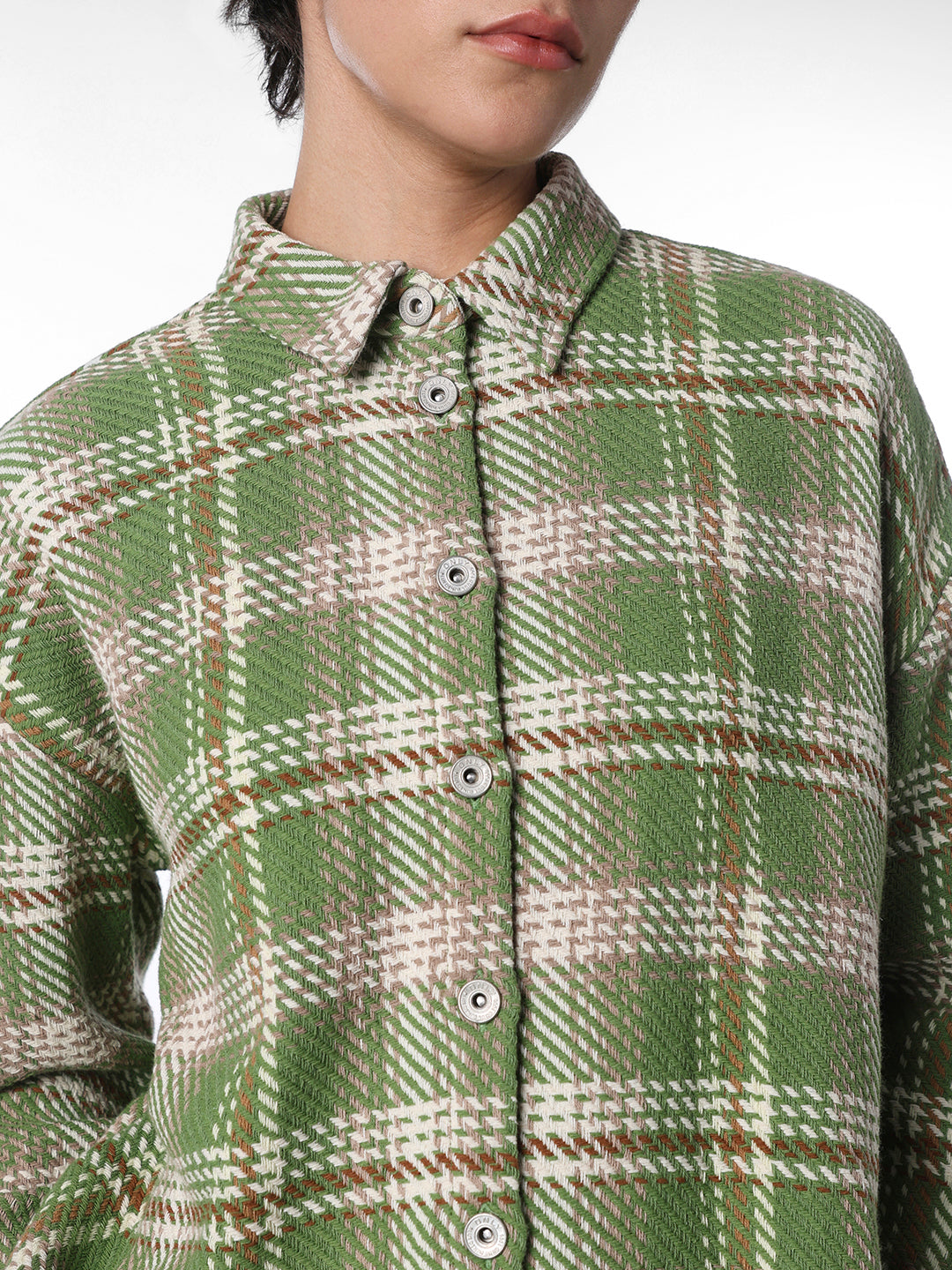 Green Check Textured Shirt