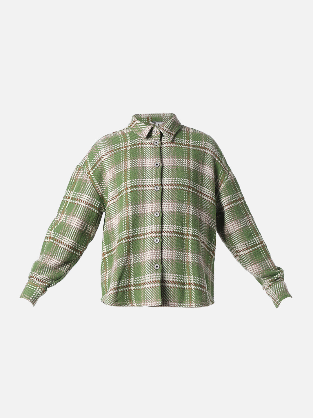 Green Check Textured Shirt