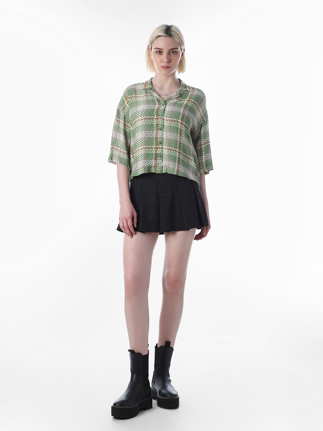 Green Cropped Resort Shirt