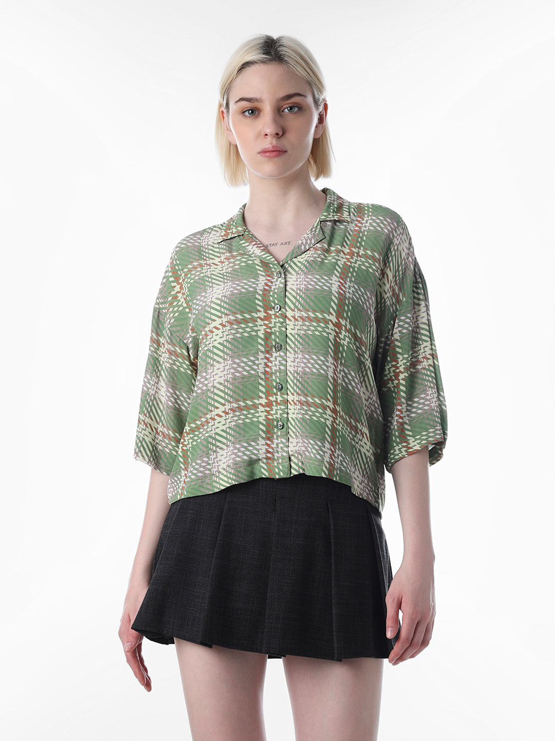 Green Cropped Resort Shirt