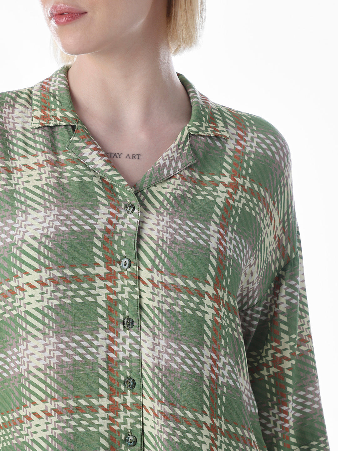 Green Cropped Resort Shirt