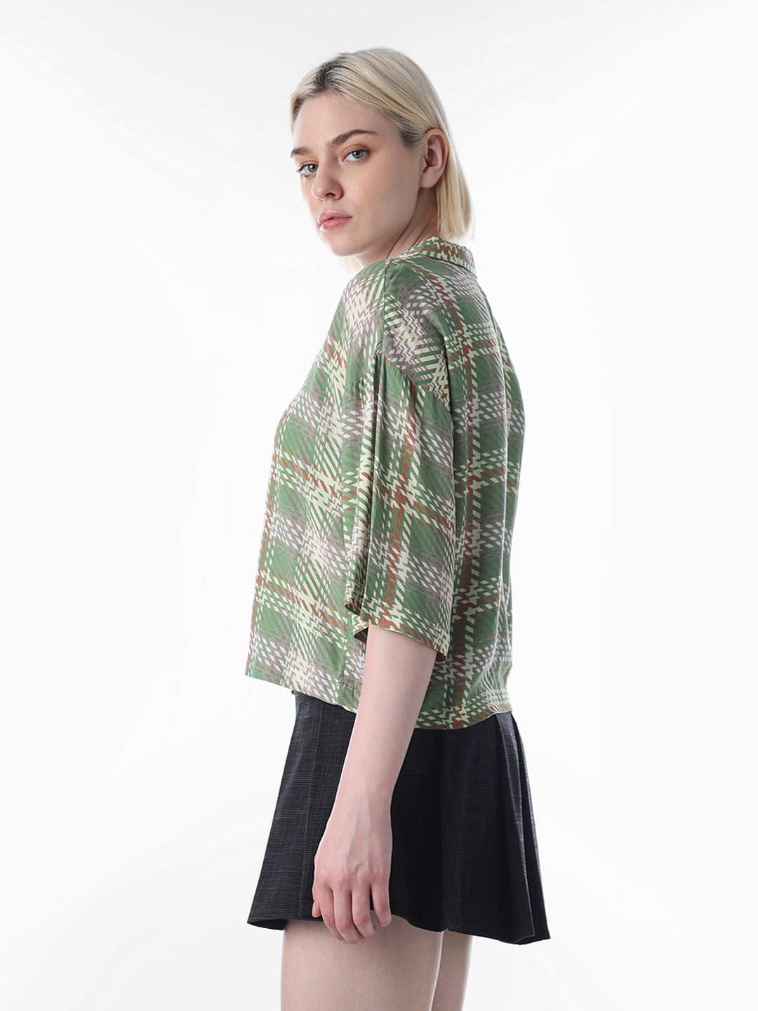Green Cropped Resort Shirt