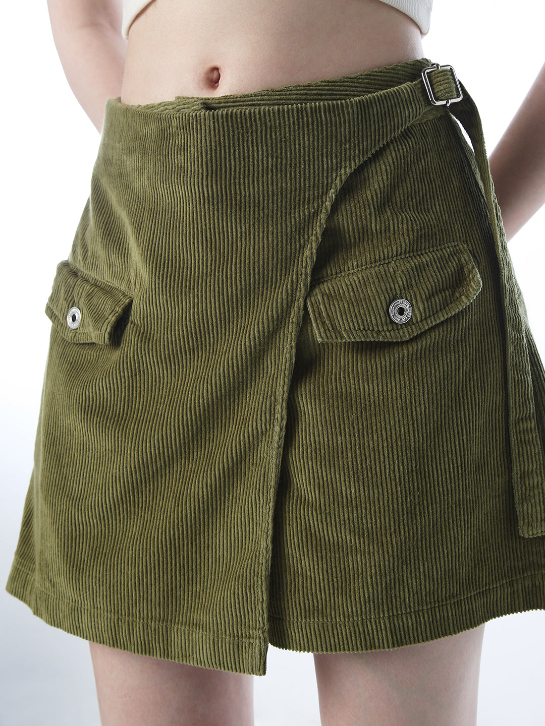 Green Corduroy Skort