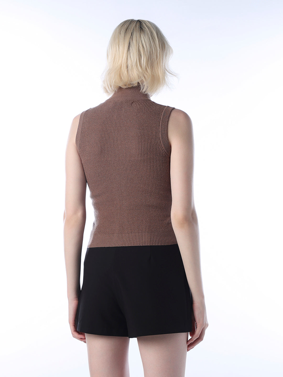 Zip-Up Knitted Vest