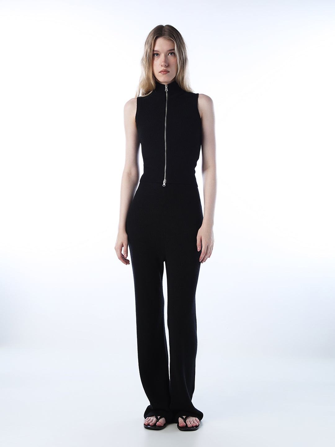 Zip Through Knitted Pullover
