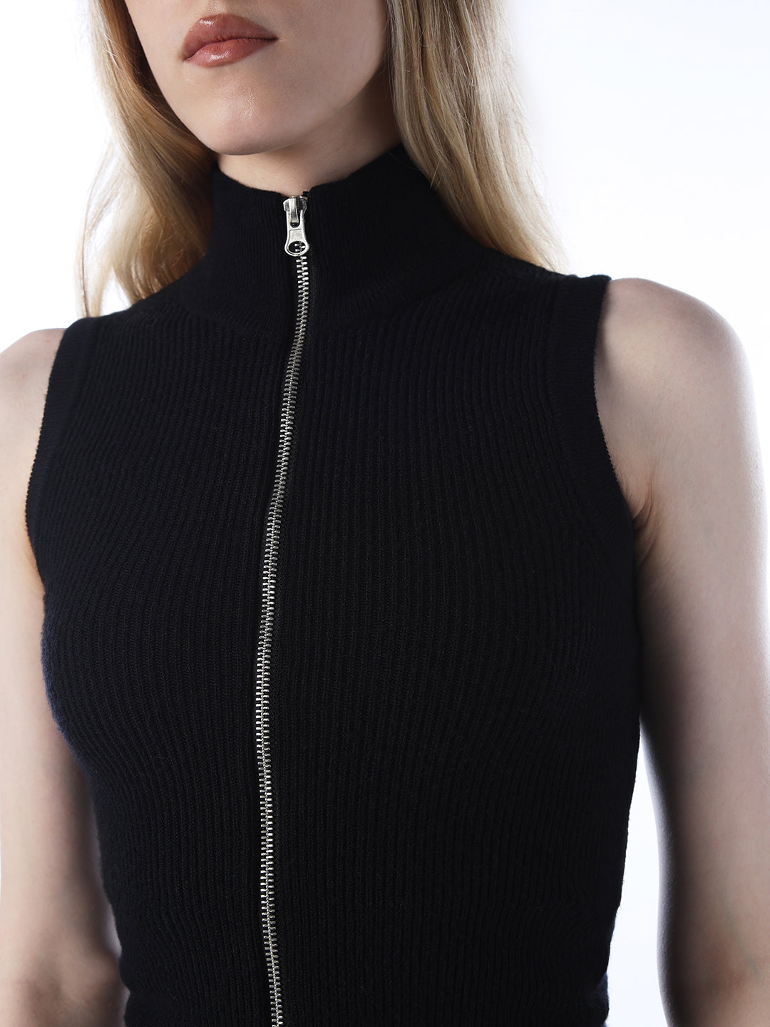 Zip Through Knitted Pullover