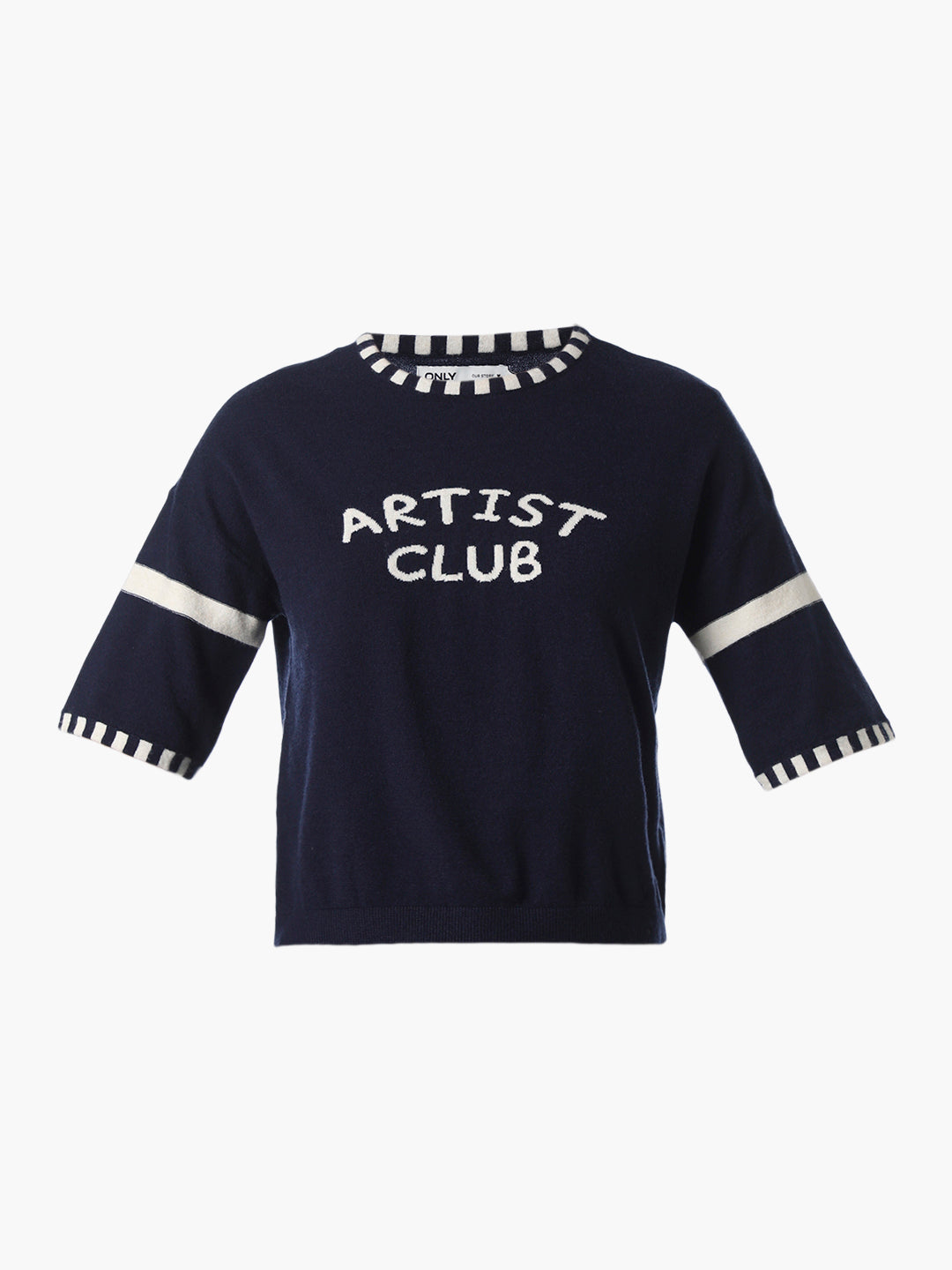 Navy Blue Printed Pullover
