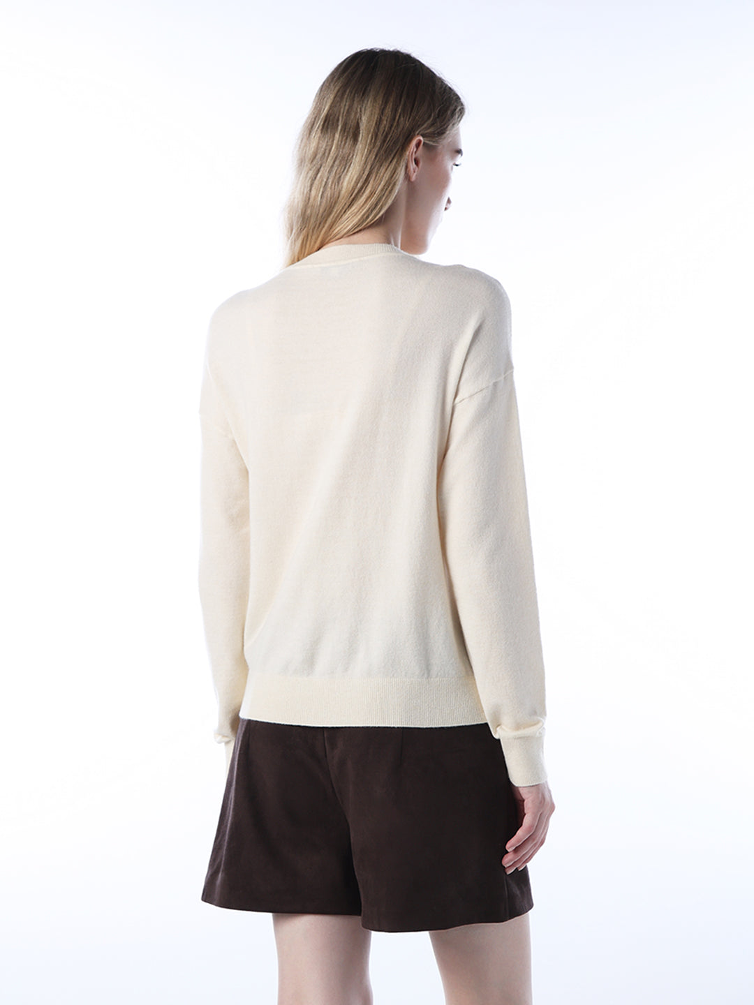Fine-Knit Teddy Print Pullover