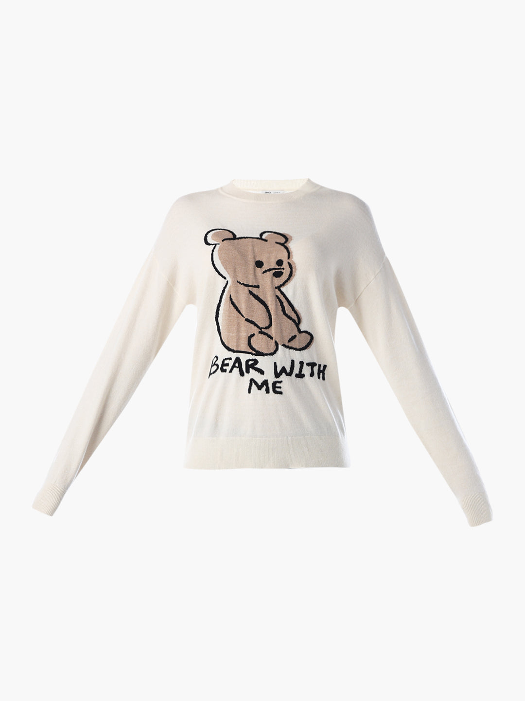 Fine-Knit Teddy Print Pullover
