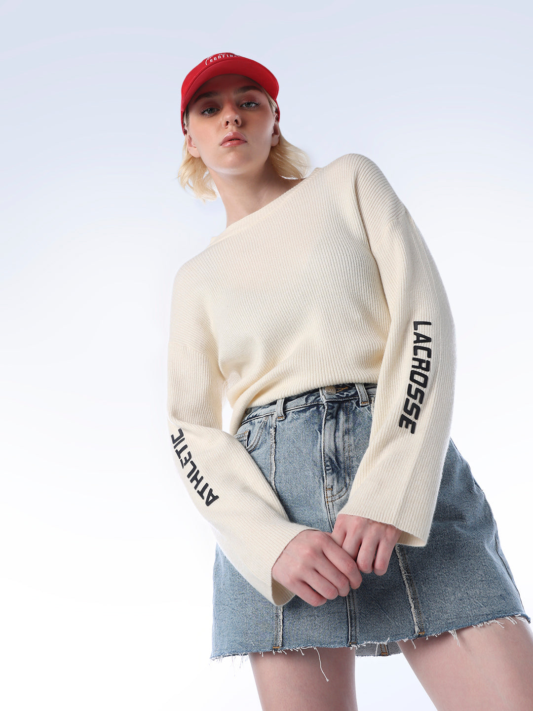 Printed Fine-Knit Pullover