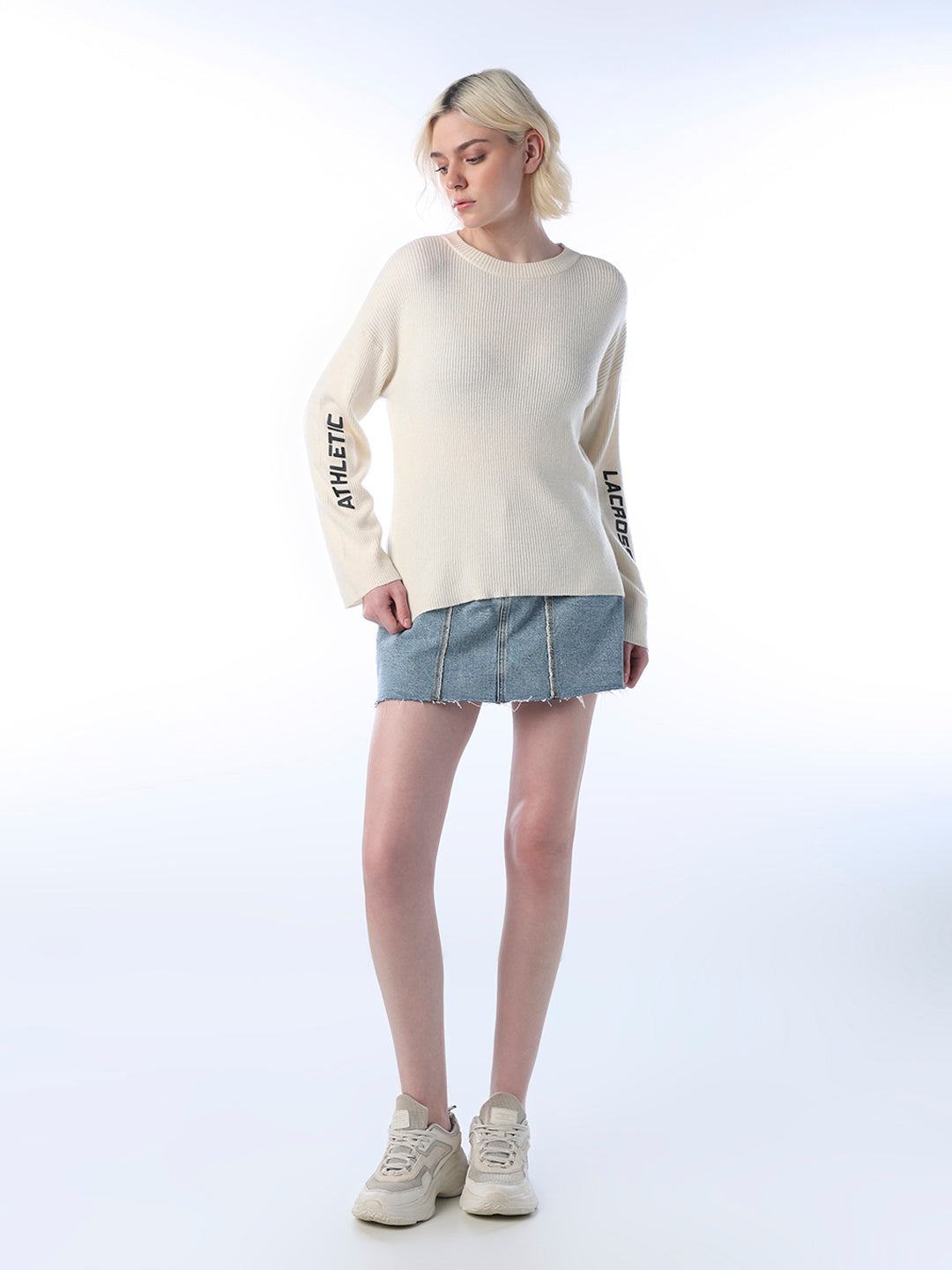 Printed Fine-Knit Pullover