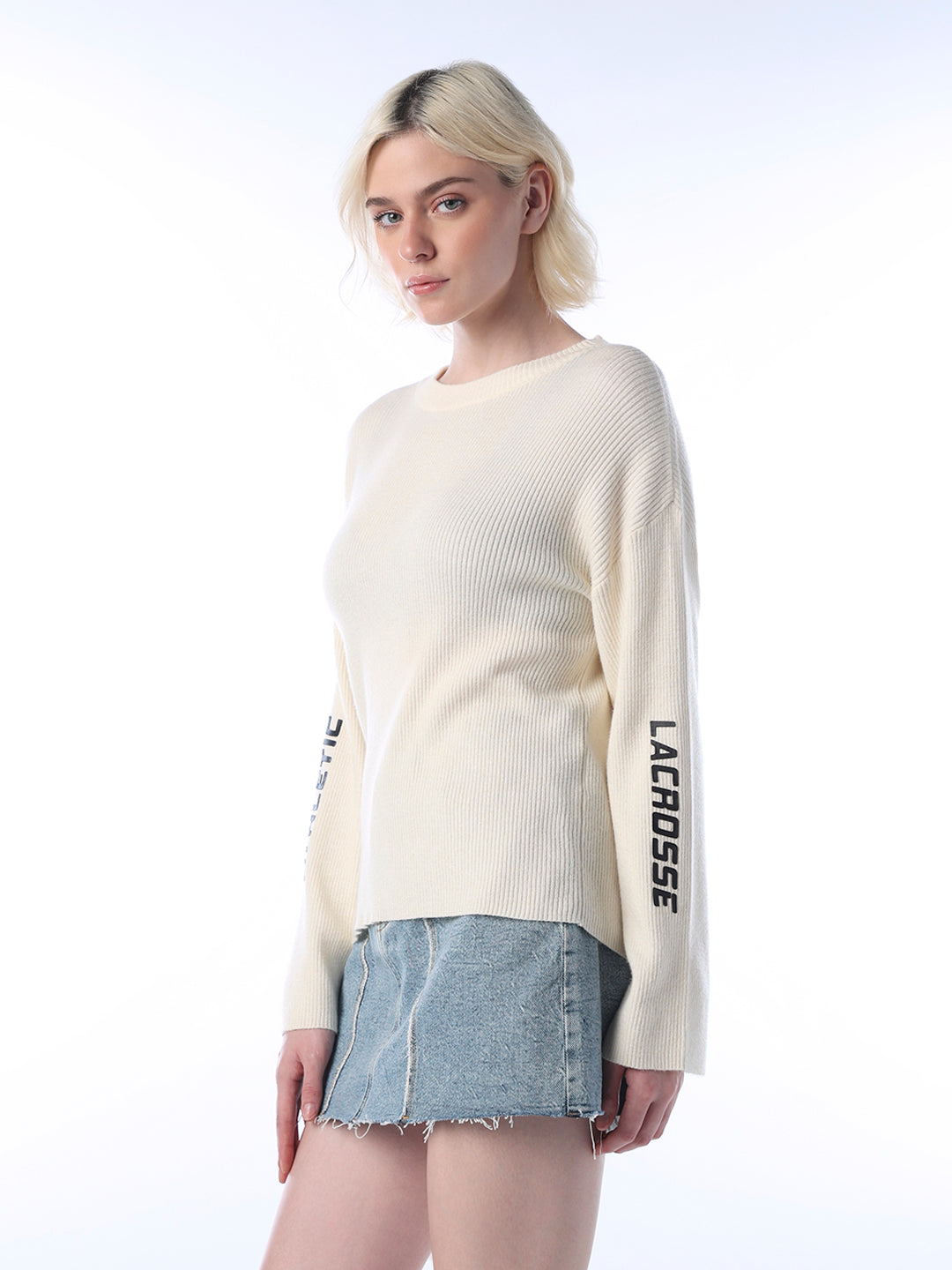 Printed Fine-Knit Pullover