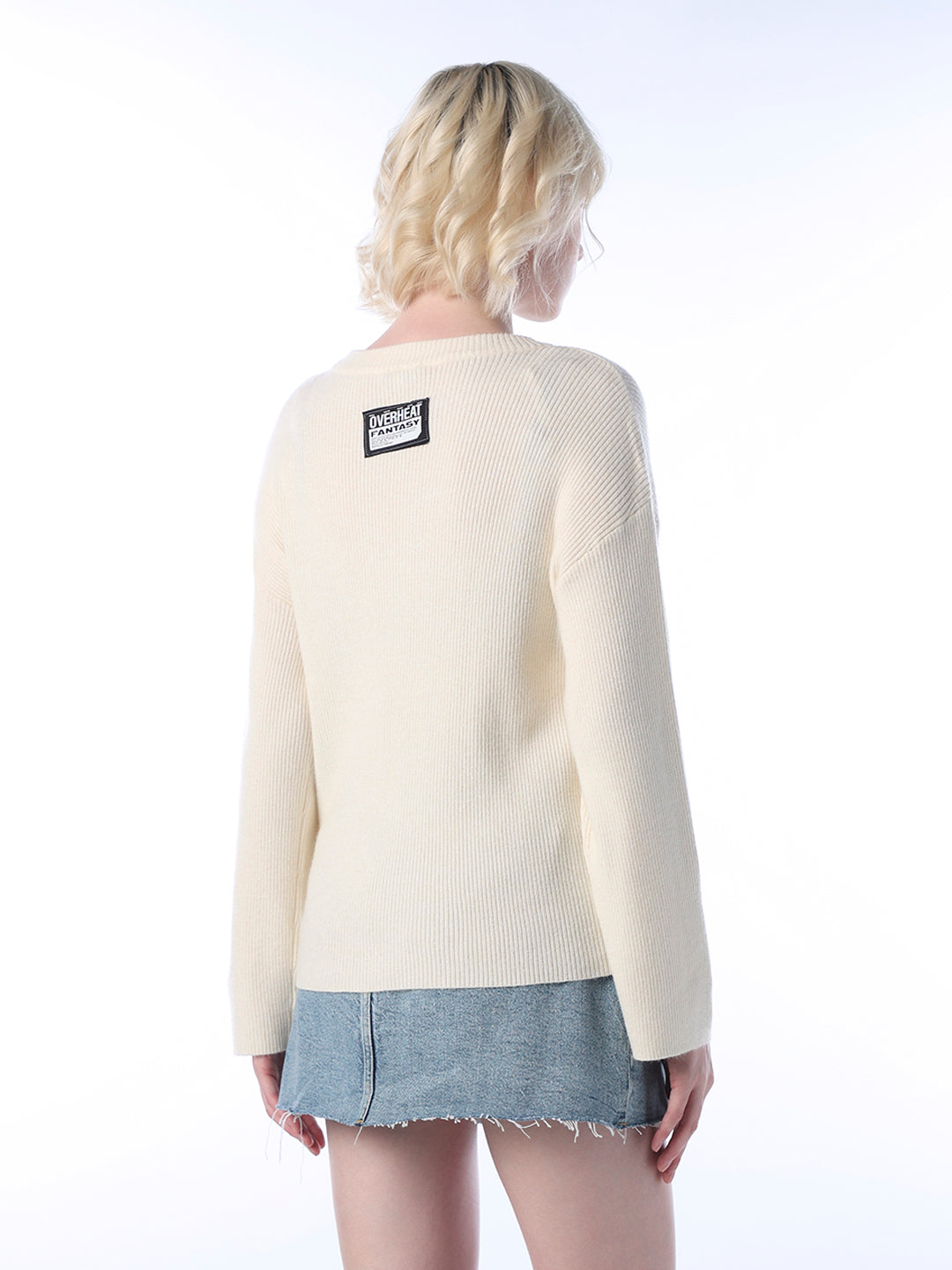 Printed Fine-Knit Pullover