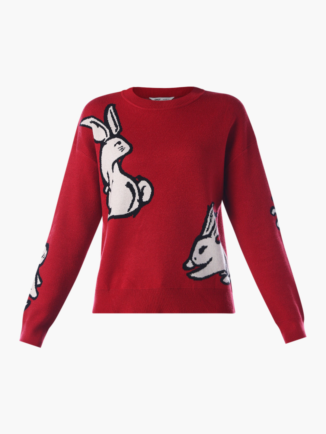 Rabbit Print Jacquard Pullover