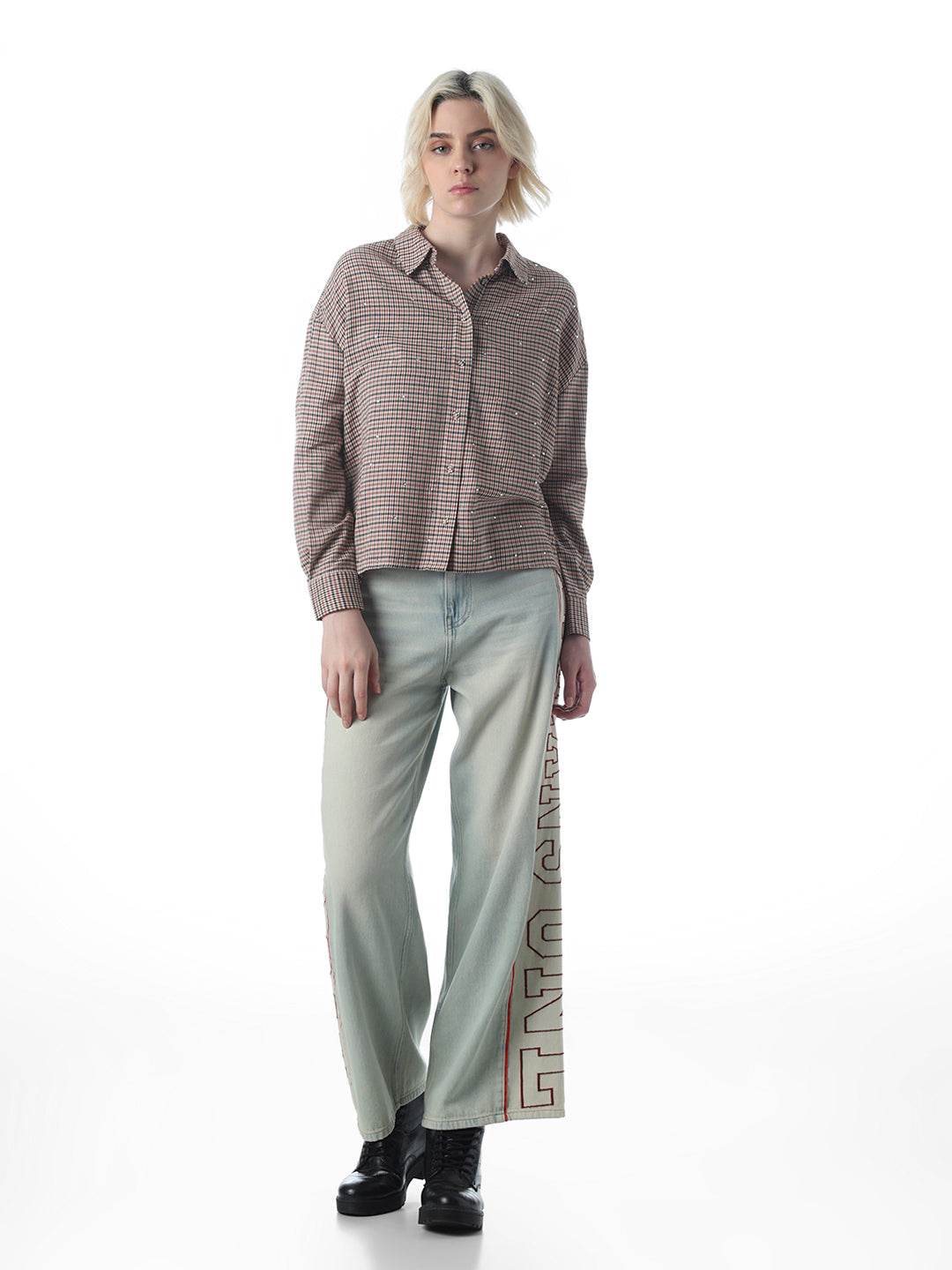 Multi-Colour Rhinestone Detail Shirt