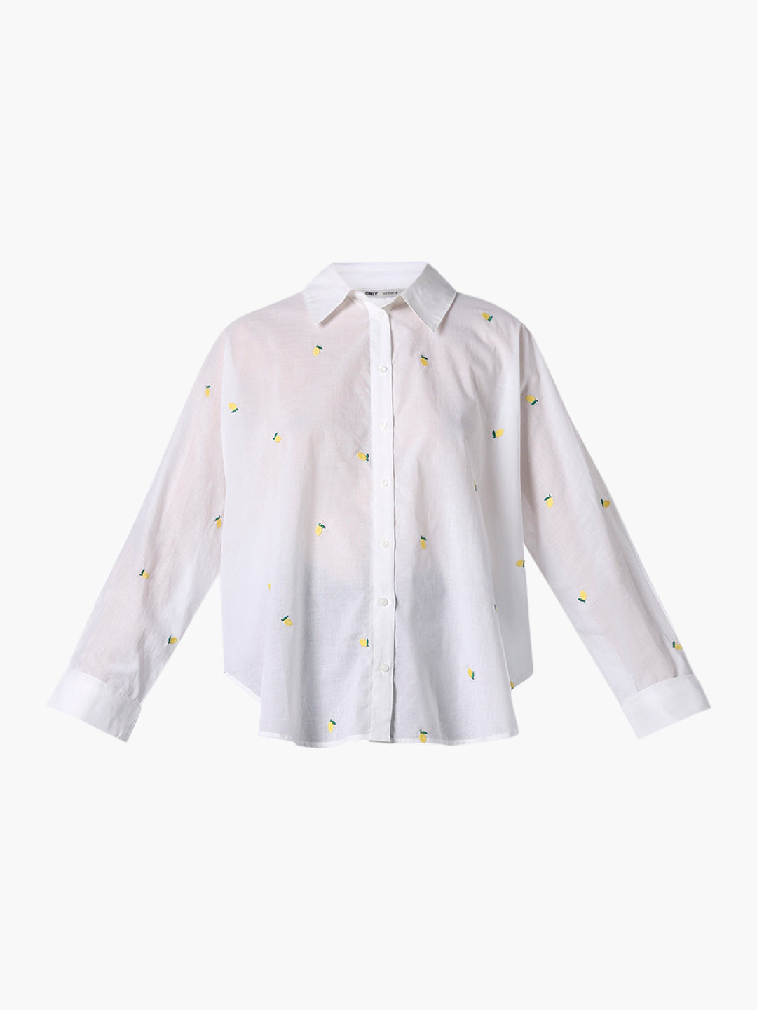White Embroidered Motif Shirt