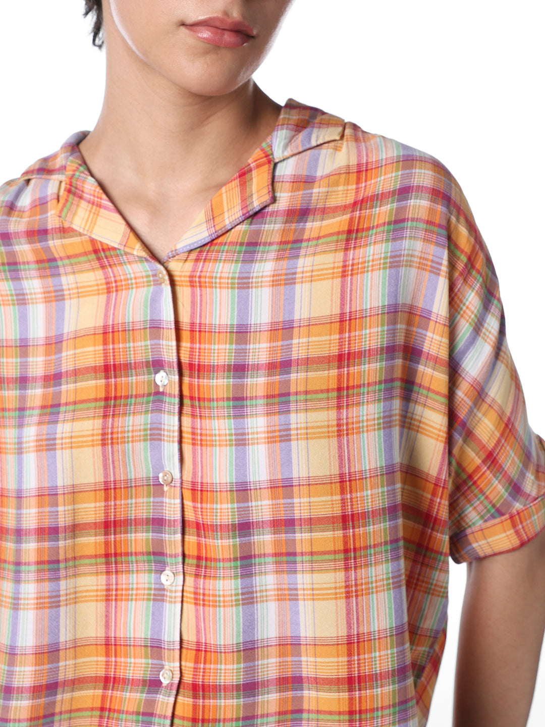 Multi-Colour Check Boxy Fit Shirt
