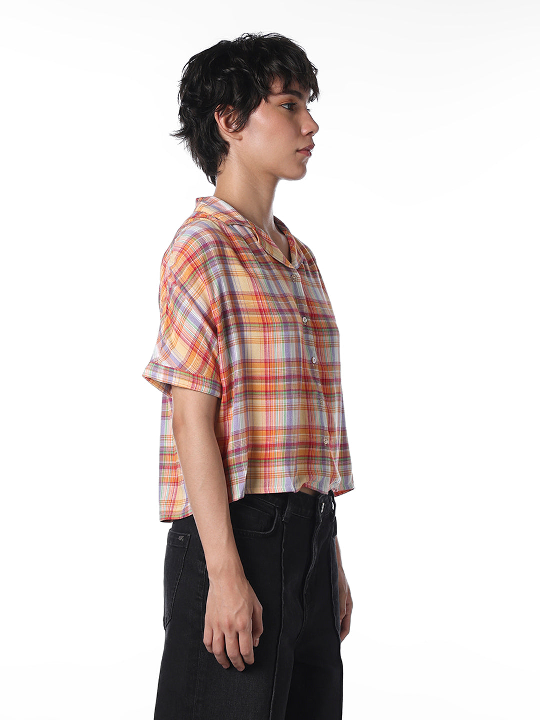 Multi-Colour Check Boxy Fit Shirt