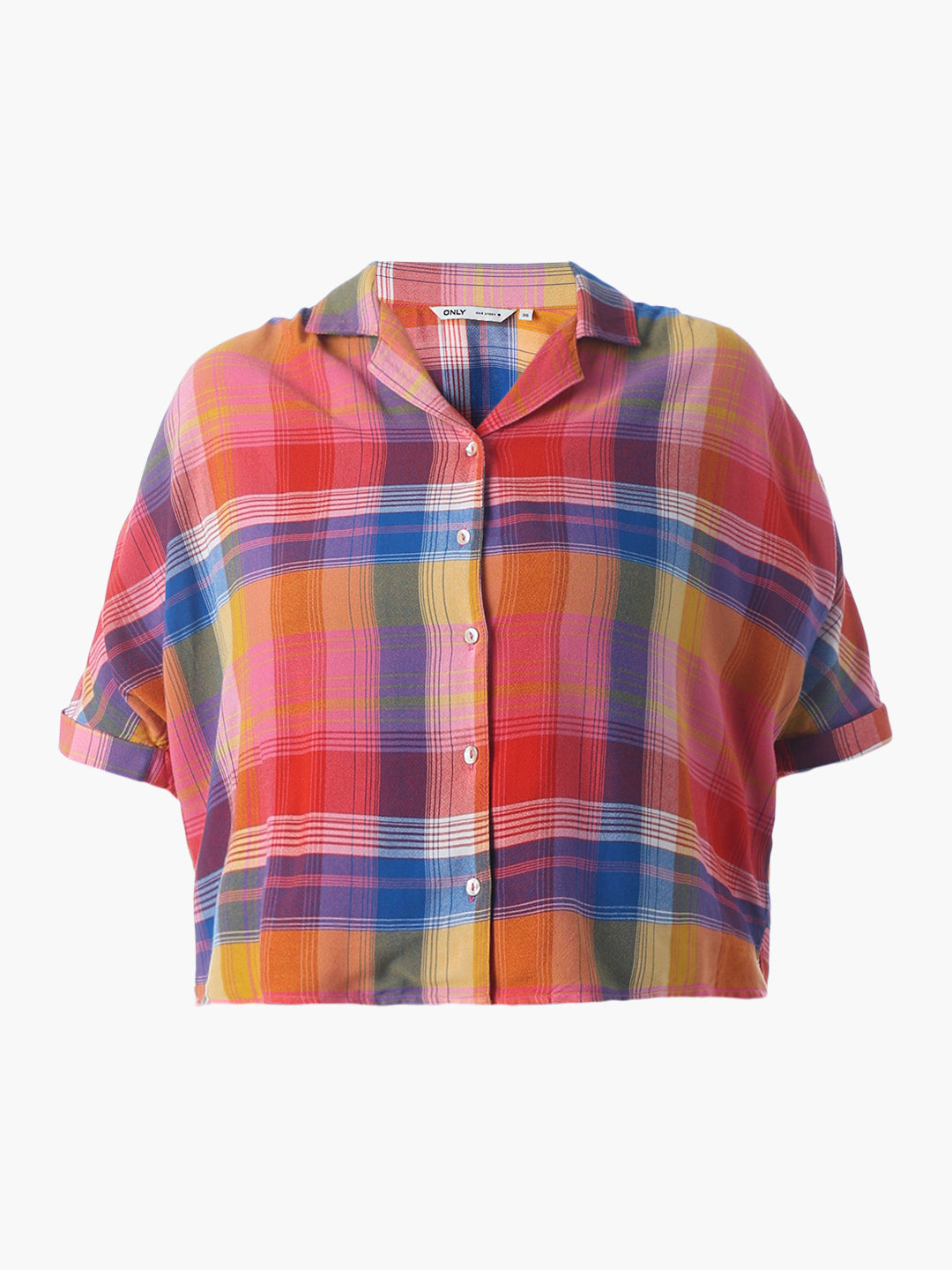 Red Check Cropped Shirt