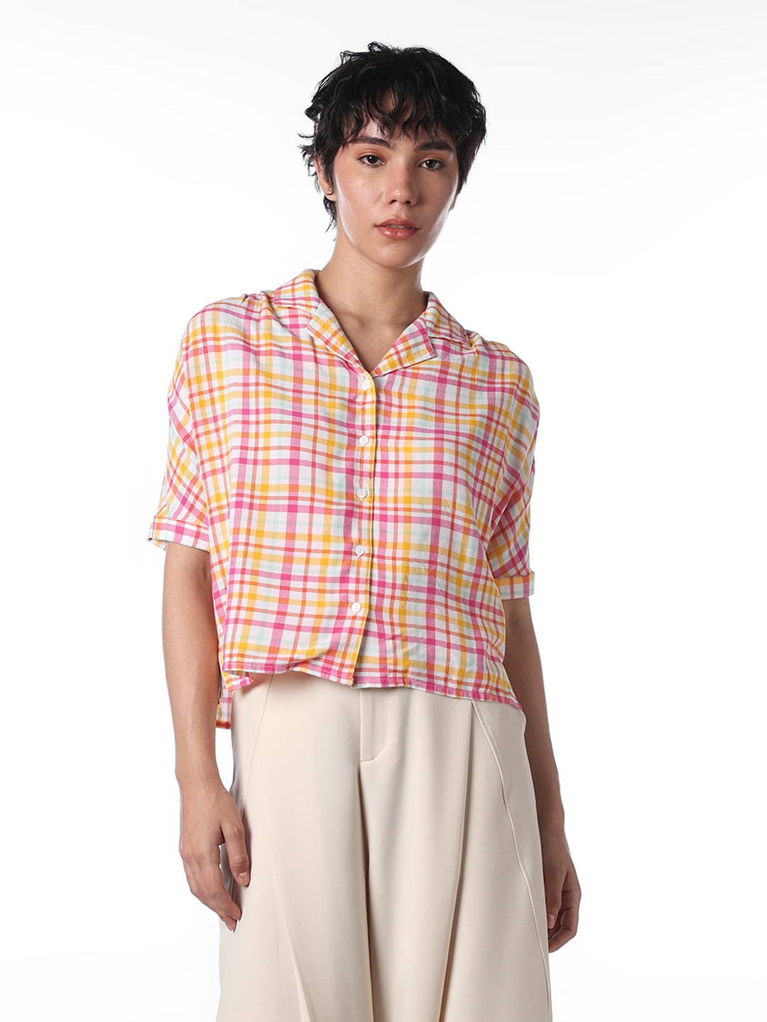 Multi-Colour Check Boxy Fit Shirt