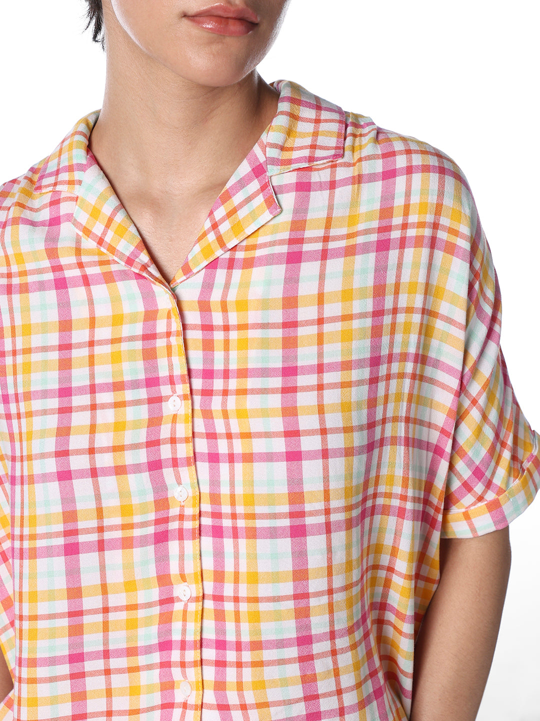 Multi-Colour Check Boxy Fit Shirt