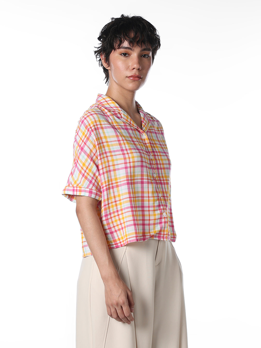 Multi-Colour Check Boxy Fit Shirt