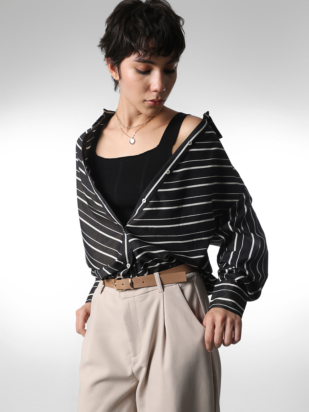 Black Striped Shirt