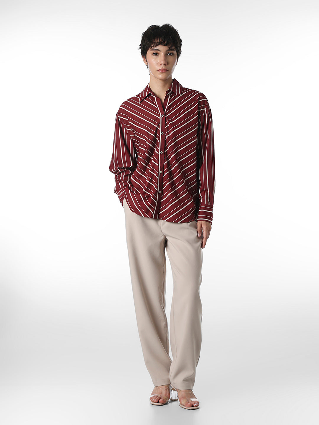 Maroon Striped Shirt