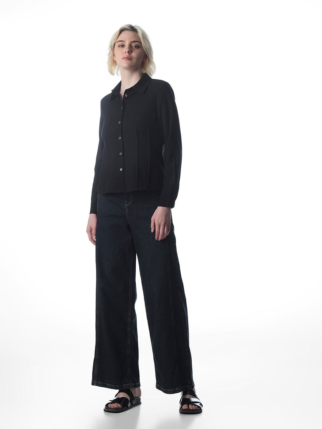 Black Darted Structure Shirt