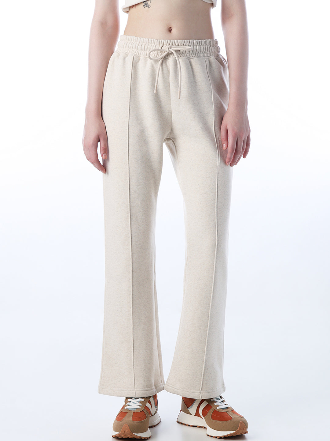 Crease-Down Detail Flared Pants