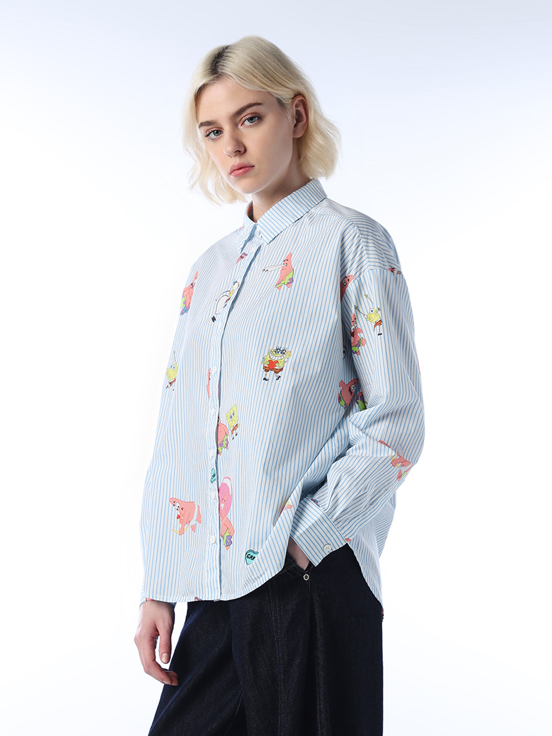 SpongeBob Printed Striped Shirt