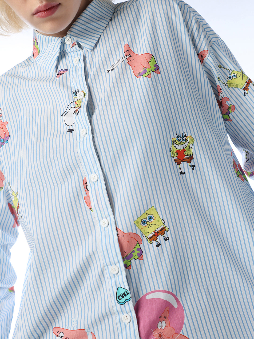SpongeBob Printed Striped Shirt