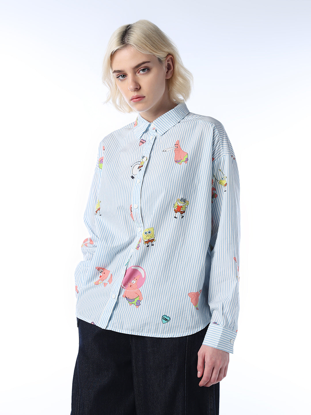 SpongeBob Printed Striped Shirt