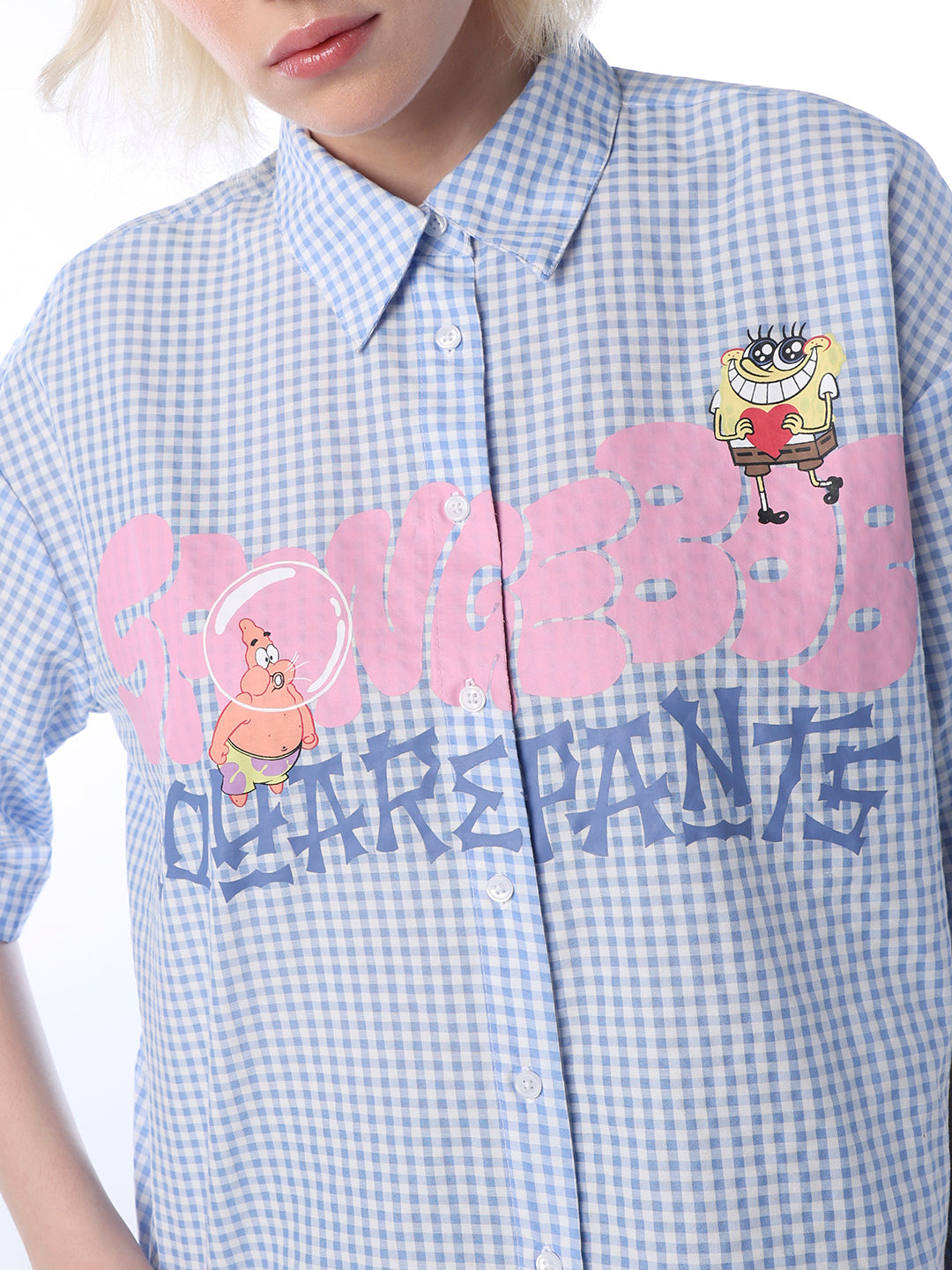 Textured Check SpongeBob Shirt
