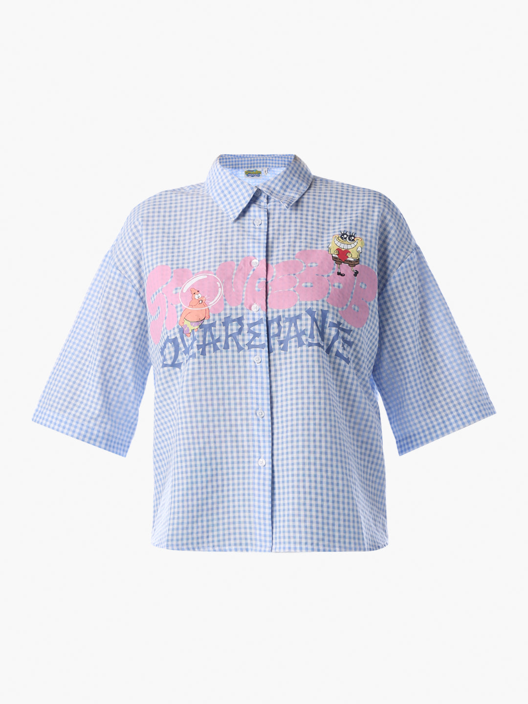 Textured Check SpongeBob Shirt
