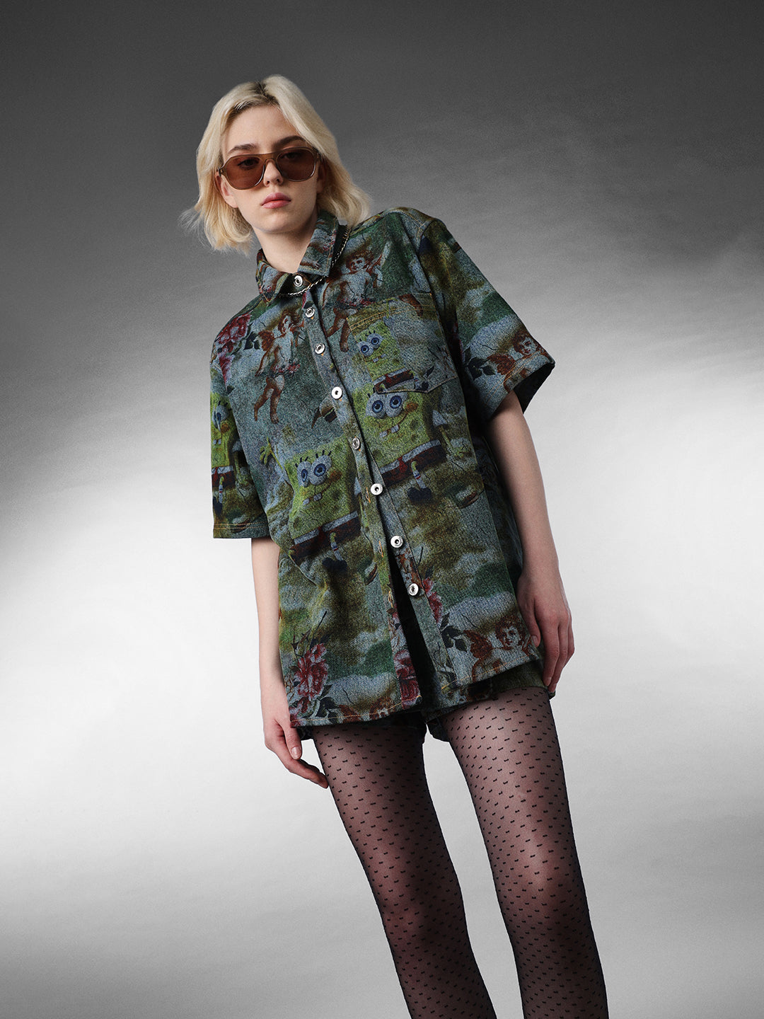 Denim SpongeBob Oversized Shirt