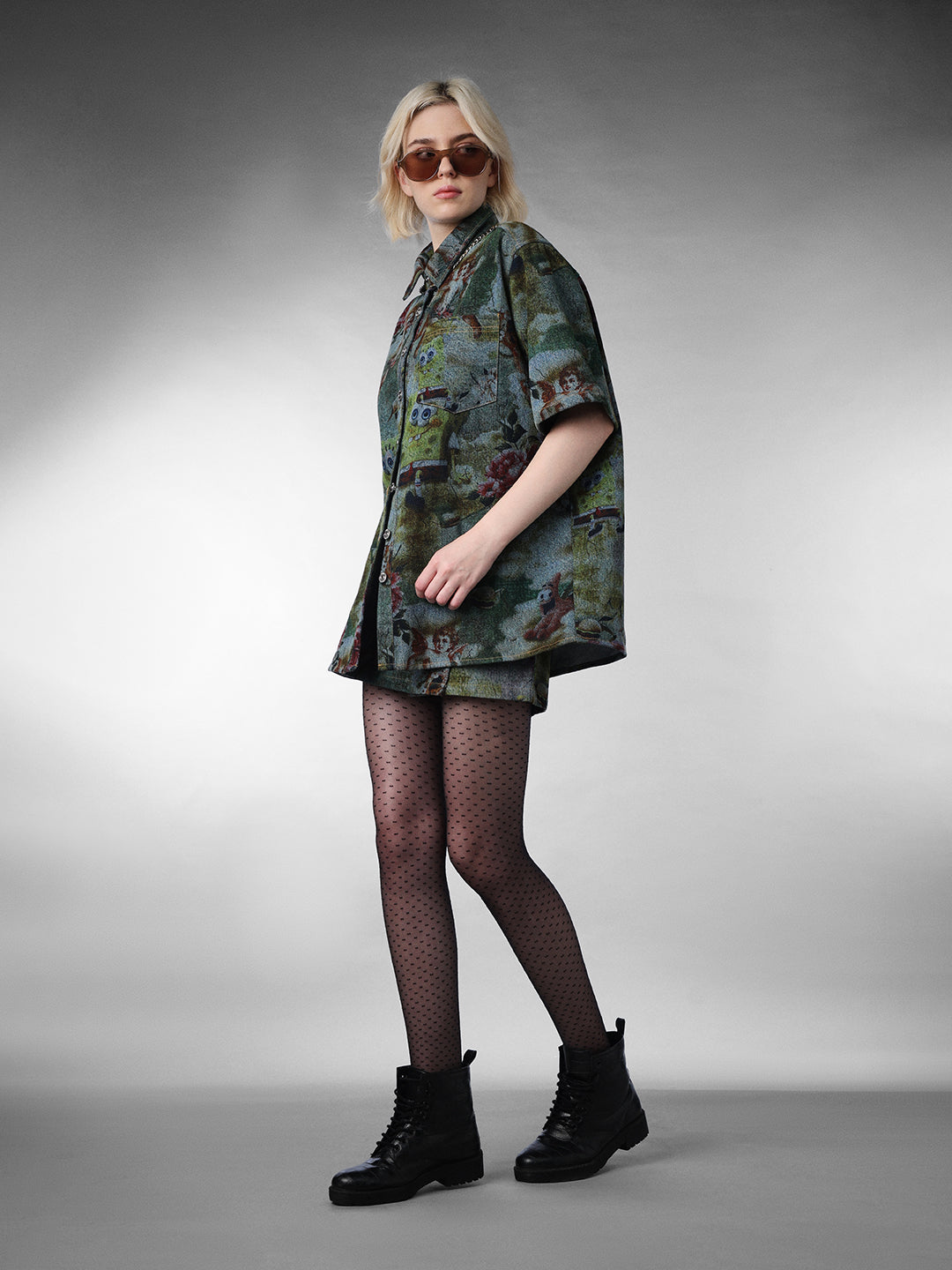 Denim SpongeBob Oversized Shirt