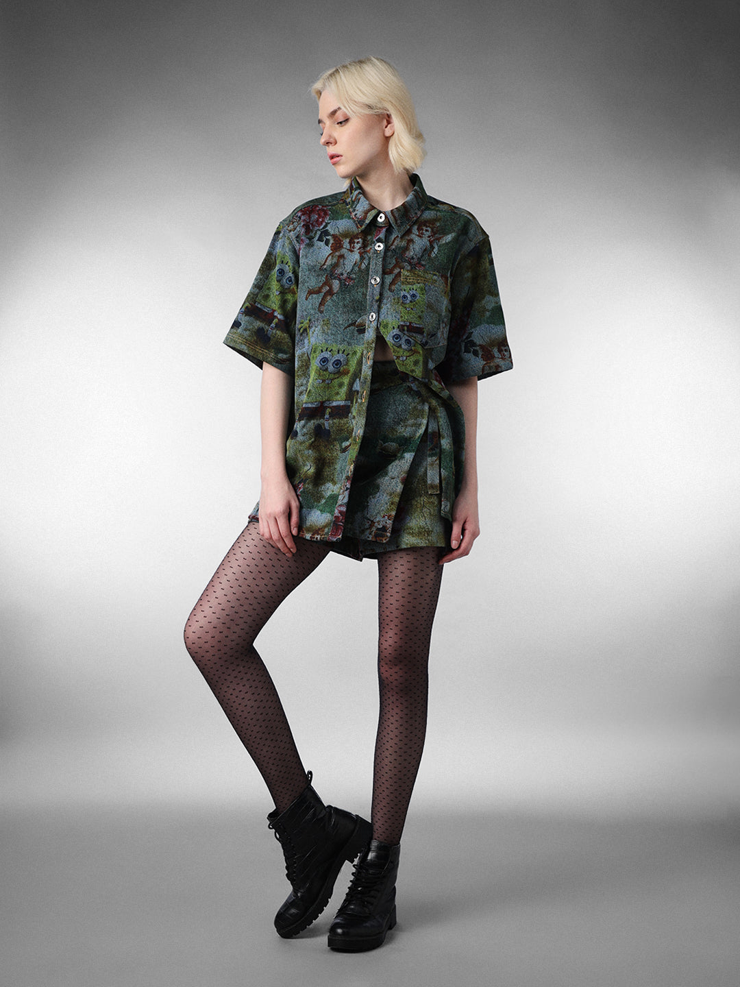 Denim SpongeBob Oversized Shirt