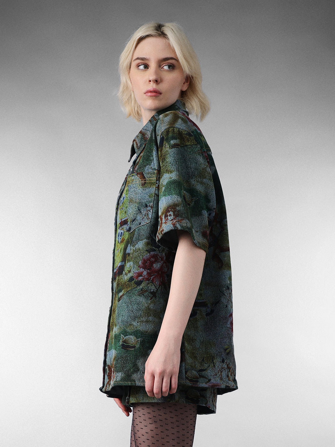 Denim SpongeBob Oversized Shirt