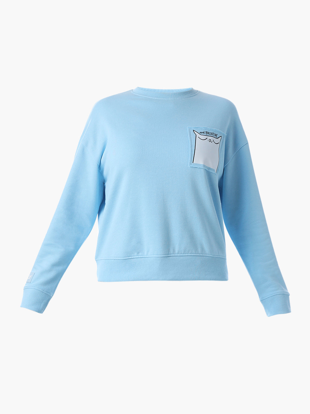 Blue Printed Regular Fit Sweatshirt
