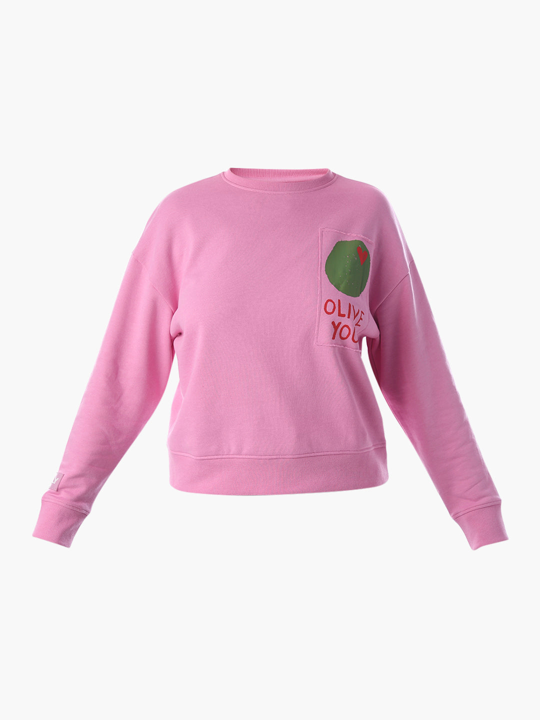 Pink Printed Regular Fit Sweatshirt