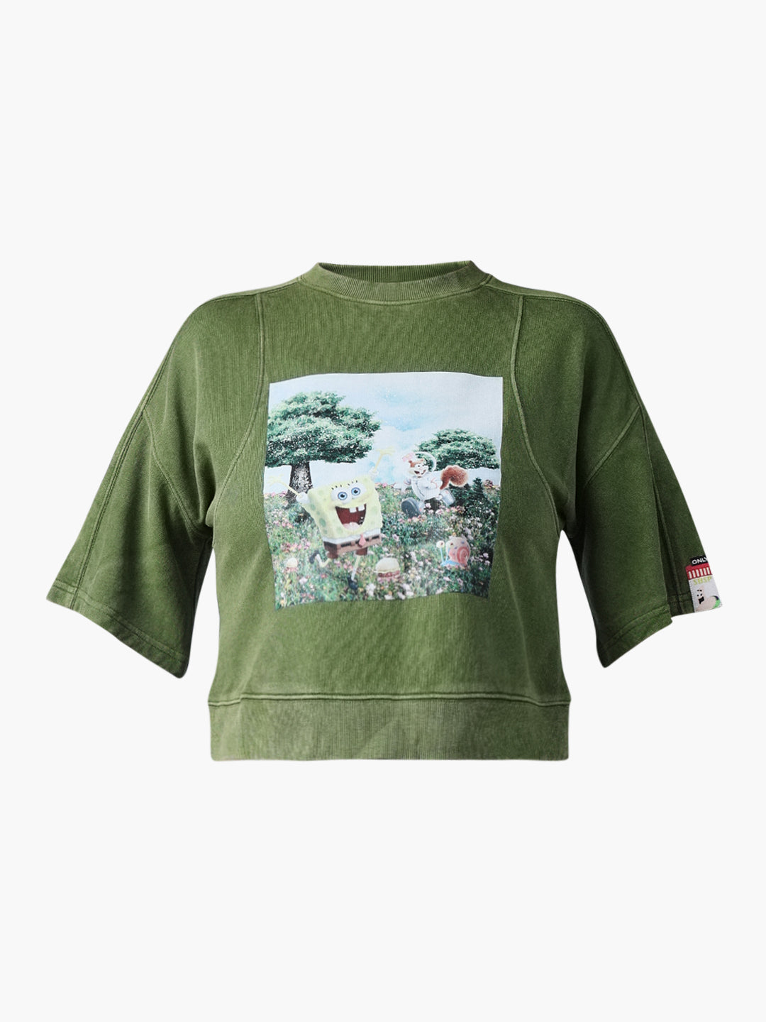 Green SpongeBob Print Sweatshirt
