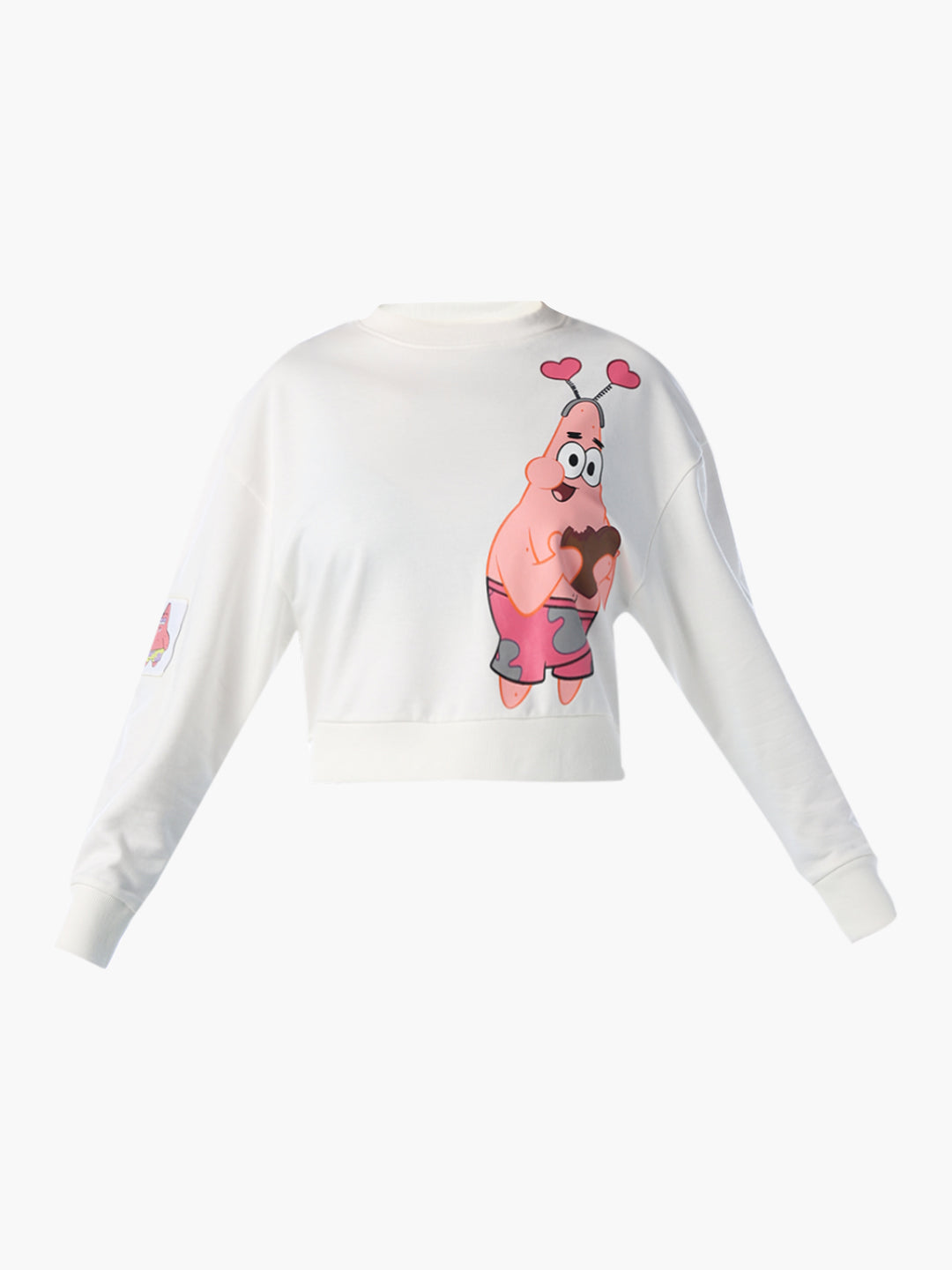 White SpongeBob Printed Sweatshirt
