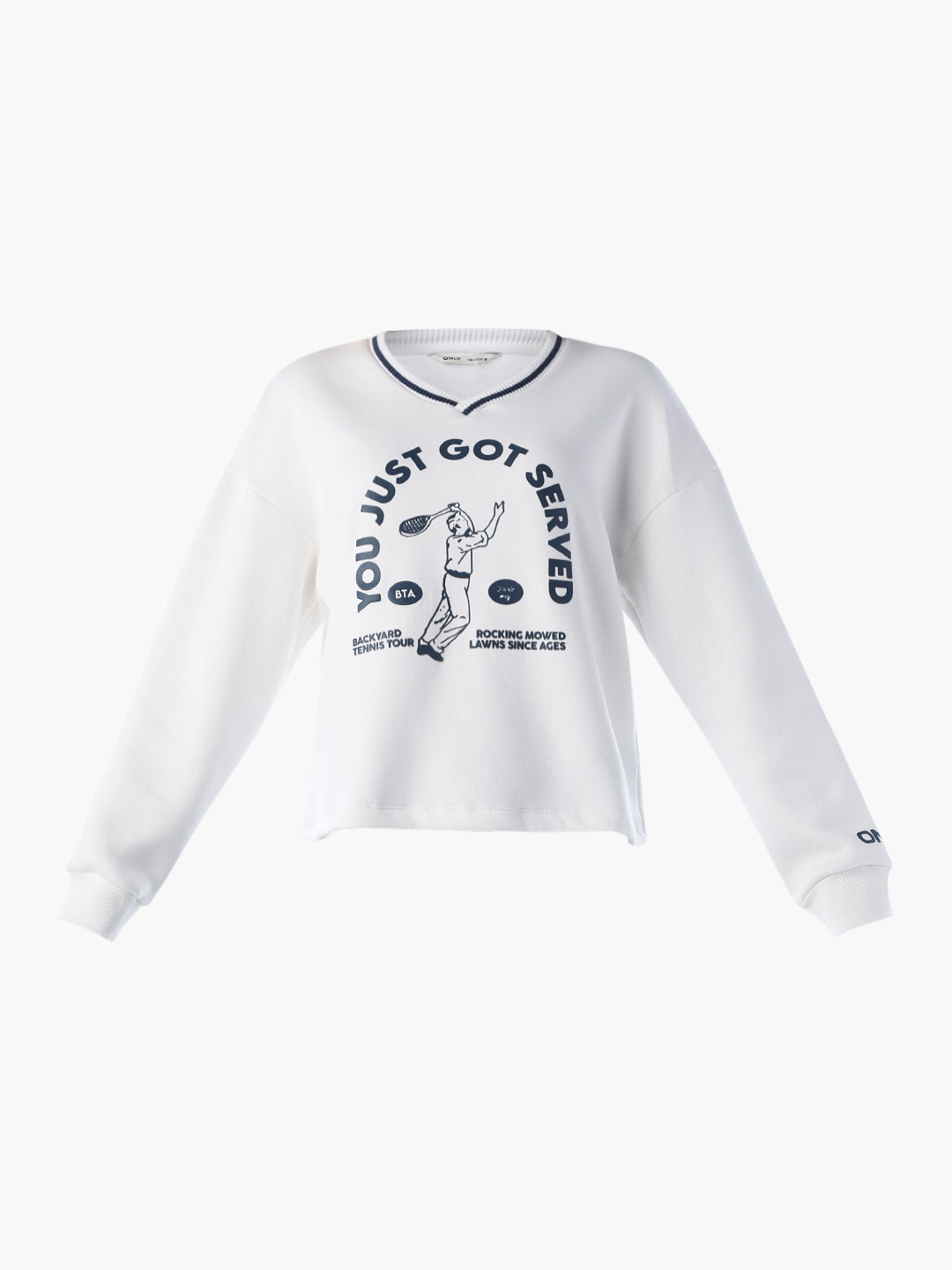 Printed V-neck Sweatshirt