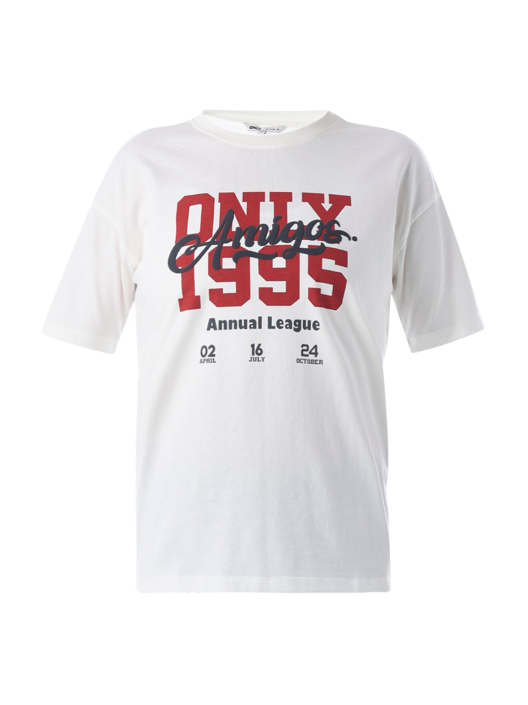 White Printed Cotton T-shirt